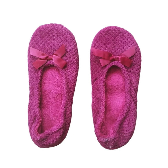 Isotoner ISOspa Non-Slip Slippers XL/9.5-10 Burgundy 2 Pairs - Picture 5 of 8